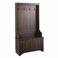 Prepac Wide Hall Tree with Shaker Doors in Espresso