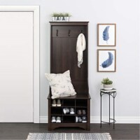Prepac 27  Hall Tree with 9 Cubbies in Espresso