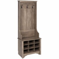 Prepac 27 Hall Tree with 9 Cubbies in Drifted Gray