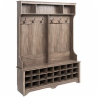 Prepac 60 Hall Tree with 24 Cubbies in Drifted Gray