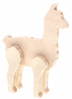 Multicraft Wood Standing Animal Llama Perspective: Main