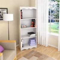 Corliving Hawthorn 60  Tall 4 Shelf Bookcase in Frost White
