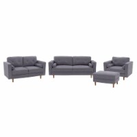 CorLiving Mulberry Fabric Modern Sofa Loveseat and Accent Chair Set Gray - 4pcs