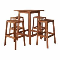 CorLiving Miramar Natural Hard Wood Outdoor Pub Set - 5pc