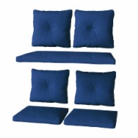 CorLiving 7pc Replacement Navy Blue Fabric Cushion Set