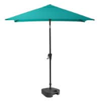 CorLiving Square Tilting Turquoise Fabric Patio Umbrella with Base