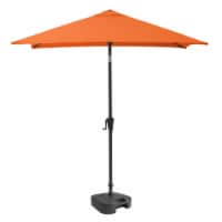 CorLiving Square Tilting Orange Fabric Patio Umbrella with Base
