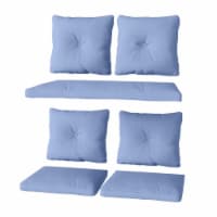 CorLiving 7pc Replacement Light Blue Fabric Cushion Set