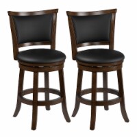 CorLiving Counter Height Espresso Stained Wood Barstool  - Set of 2
