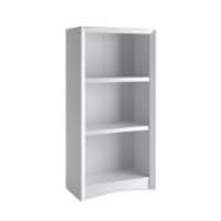 CorLiving Quadra 47  Tall 3 Shelf Bookcase in White Faux Woodgrain