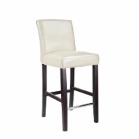 CorLiving Antonio 31  Barstool in White Bonded Leather