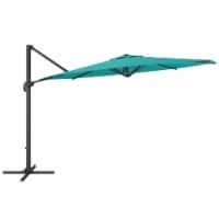CorLiving 11.5ft UV Resistant Deluxe Offset Turquoise Blue Fabric Patio Umbrella