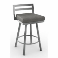 Amisco Derek 30.75  Polyester Swivel Bar Stool in Heather Light Gray/Glossy Gray