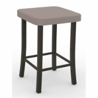 Amisco Ryan 31.25  Faux Leather and Metal Bar Stool in Taupe Gray/Dark Brown
