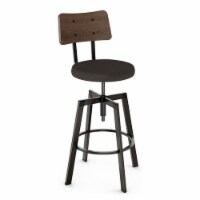 Amisco Symmetry Polyester and Metal Adjustable Stool in Dark Brown/Gun Metal