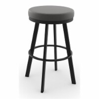 Amisco Swice 30.25  Polyester Swivel Bar Stool in Heather Light Gray/Black