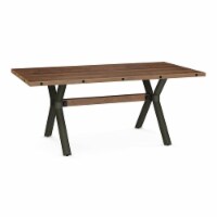 Amisco Laredo Distressed Wood and Metal Dining Table in Brown/Gun Metal