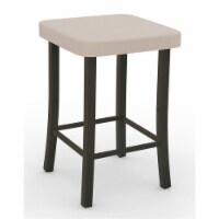 Amisco Ryan 31.25  Faux Leather and Metal Bar Stool in Cream/Dark Brown