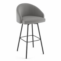 Amisco Nelly 27  Polyester Swivel Counter Stool in Heather Light Gray/Black