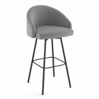 Amisco Nelly 31  Polyester Swivel Bar Stool in Heather Light Gray/Black