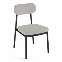 Amisco Orly Polyester and Metal Dining Chair in Pale Gray Beige/Black