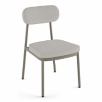 Amisco Orly Polyester and Metal Dining Chair in Pale Gray Beige/Matt Light Gray