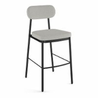Amisco Orly 26  Polyester and Metal Counter Stool in Pale Gray/Black