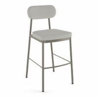 Amisco Orly 26  Polyester and Metal Counter Stool in Pale Gray/Matt Light Gray