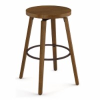 Amisco Ravi 24.88  Wood and Metal Swivel Counter Stool in Brown/Caramel