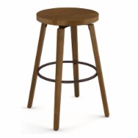 Amisco Ravi 28.88  Wood and Metal Swivel Bar Stool in Brown/Caramel