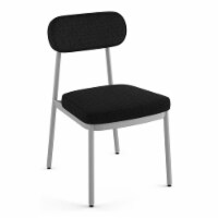 Amisco Orly 32.75  PVC and Metal Dining Chair in Black/Silver Gray