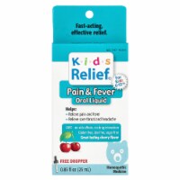 Homeolab USA Kids Relief Pain & Fever Oral Liquid For Kids 0-12 Yrs Cherry - 0.85 fl Perspective: Main