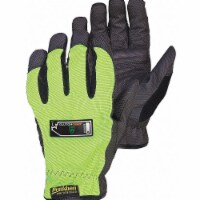 Superior Glove Mechanics Gloves,Black/Lime,L,PR  MXHVPB/L