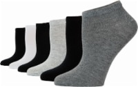 K. Bell® Women's No-Show Socks - 6 Pack - Charcoal/Black/White Perspective: Main