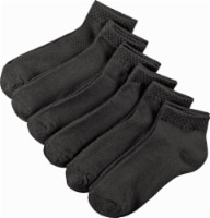 K. Bell Women's Pique Texture Low-Cut Socks - Black - 6 Pack Perspective: Main