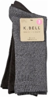 K. Bell® Soft & Dreamy Women's Crew Socks - 3 Pack - Gray Marl/Black Perspective: Main