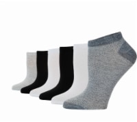 K. Bell® Women's No-Show Socks - 6 Pack - Black/Gray/White