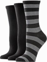 K. Bell® Women's Crew Socks - Stripes/Black - 3 Pack