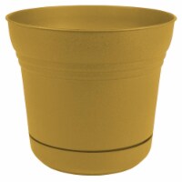 7 in. Dia. Polyresin Saturn Planter, Yellow