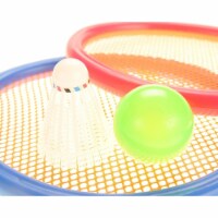 Badminton & Tennis Play Set with Easy to Grip Colorful Rackets