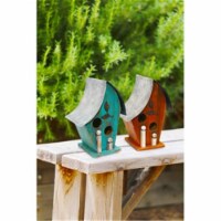 Corp Artful Wooden Bird House, Blue