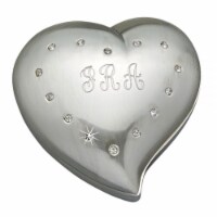 Free Form Brushed Heart Box with Crystals