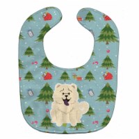 Christmas Chow Chow White Baby Bib