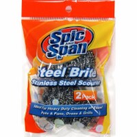 Steel Brite Stainless Steel Scours - Pack of 2 - Case of 72