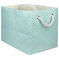 Rectangle Paper Bin - Geo Diamond Aqua, 15 x 10 x 12 in.
