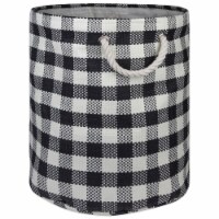 Round Paper Bin - Checkers Black, Medium