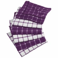 Eggplant Combo Windowpane Dishcloth - Set of 6