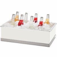12 x 20 in. Ice & Beverage Housing - White & Stainless Steel