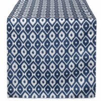 14 x 72 in. Blue Ikat Outdoor Table Runner