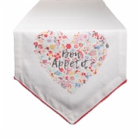 14 x 72 in. Bon Apronetit Sleur Heart Print Table Runner
